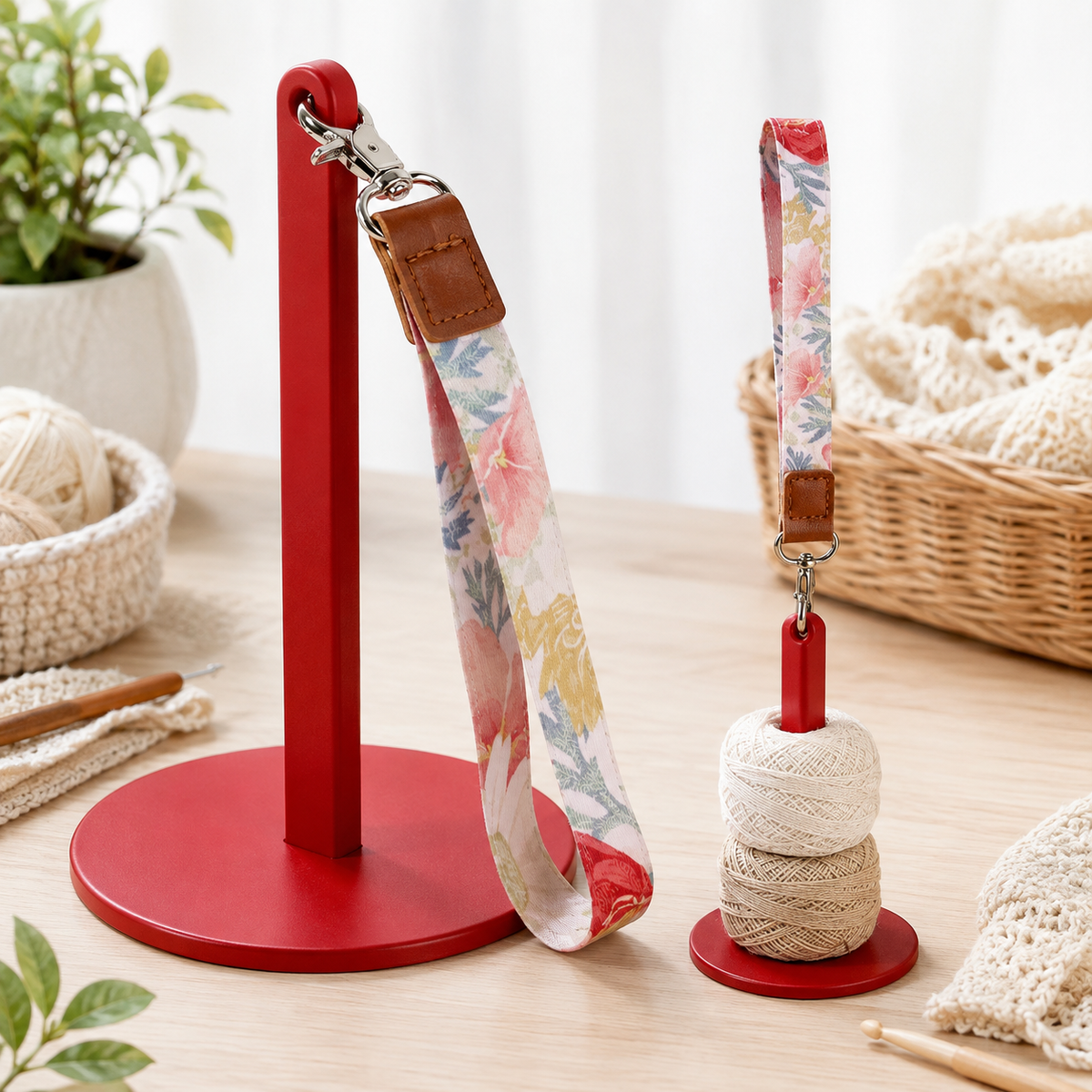 🔥Last Day 49% OFF - 🧶 Yarn Holder Set | Portable Standing Yarn Organizer With Floral Strap