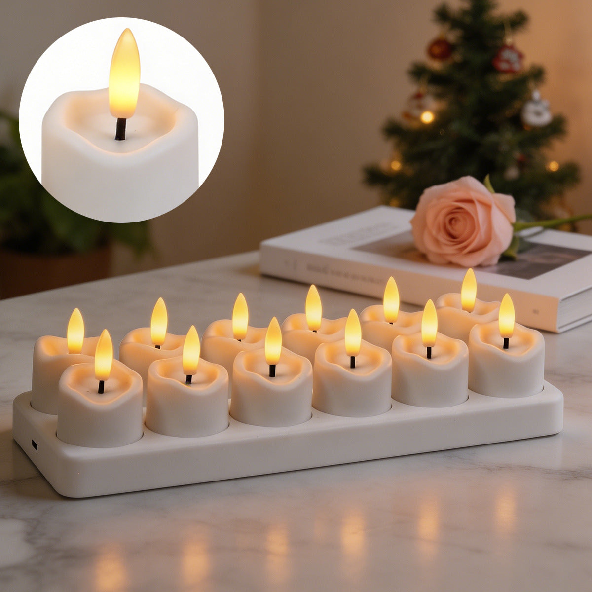 🔥 Limited Time 49% OFF - ✨ Rechargeable LED Tea Lights – Real Flame Glow Without Fire, Smoke & Mess