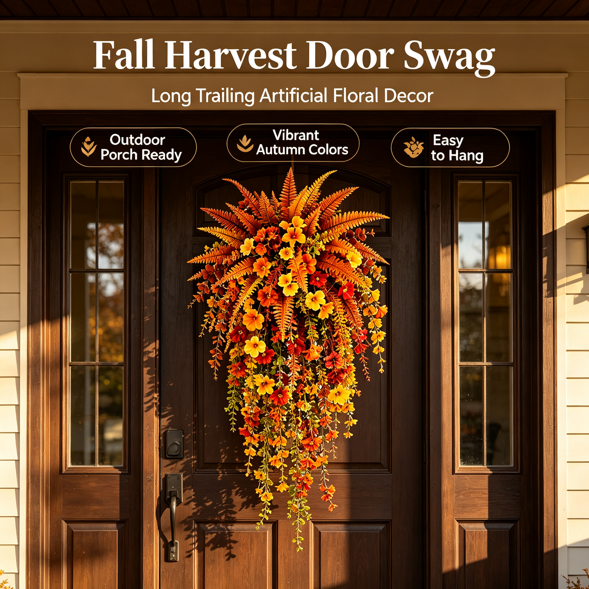 🔥Last Day 49% OFF - Artificial Fern for Autumn Outdoor Decor– Autumn Porch & Door Decoration