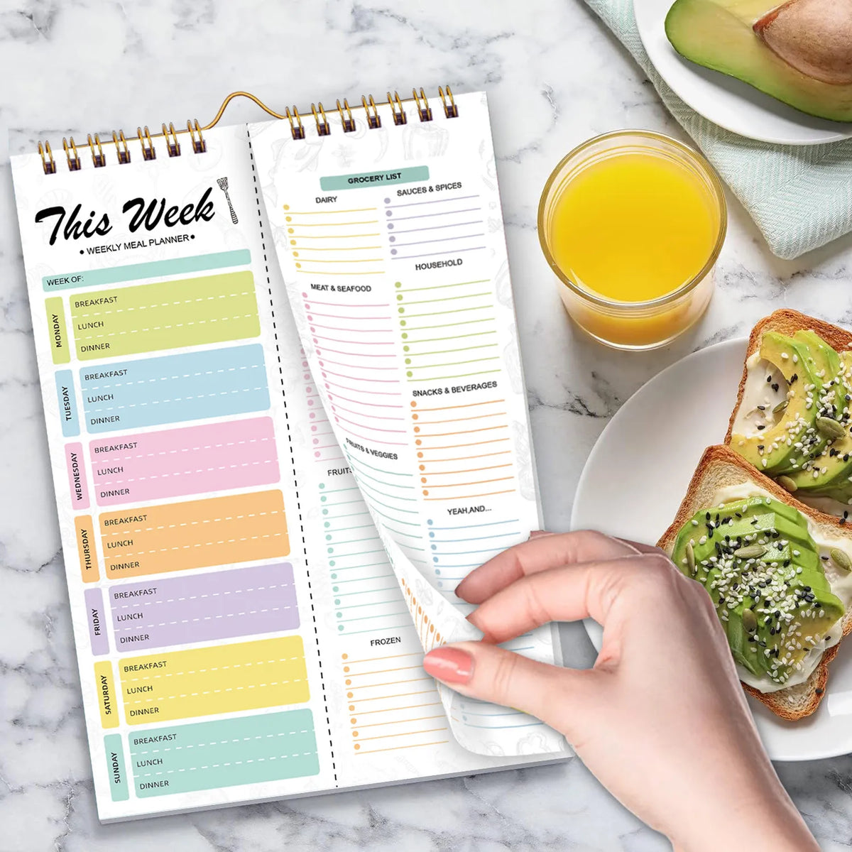 Handmade Bound Weekly Detachable Diet Plan Sheet