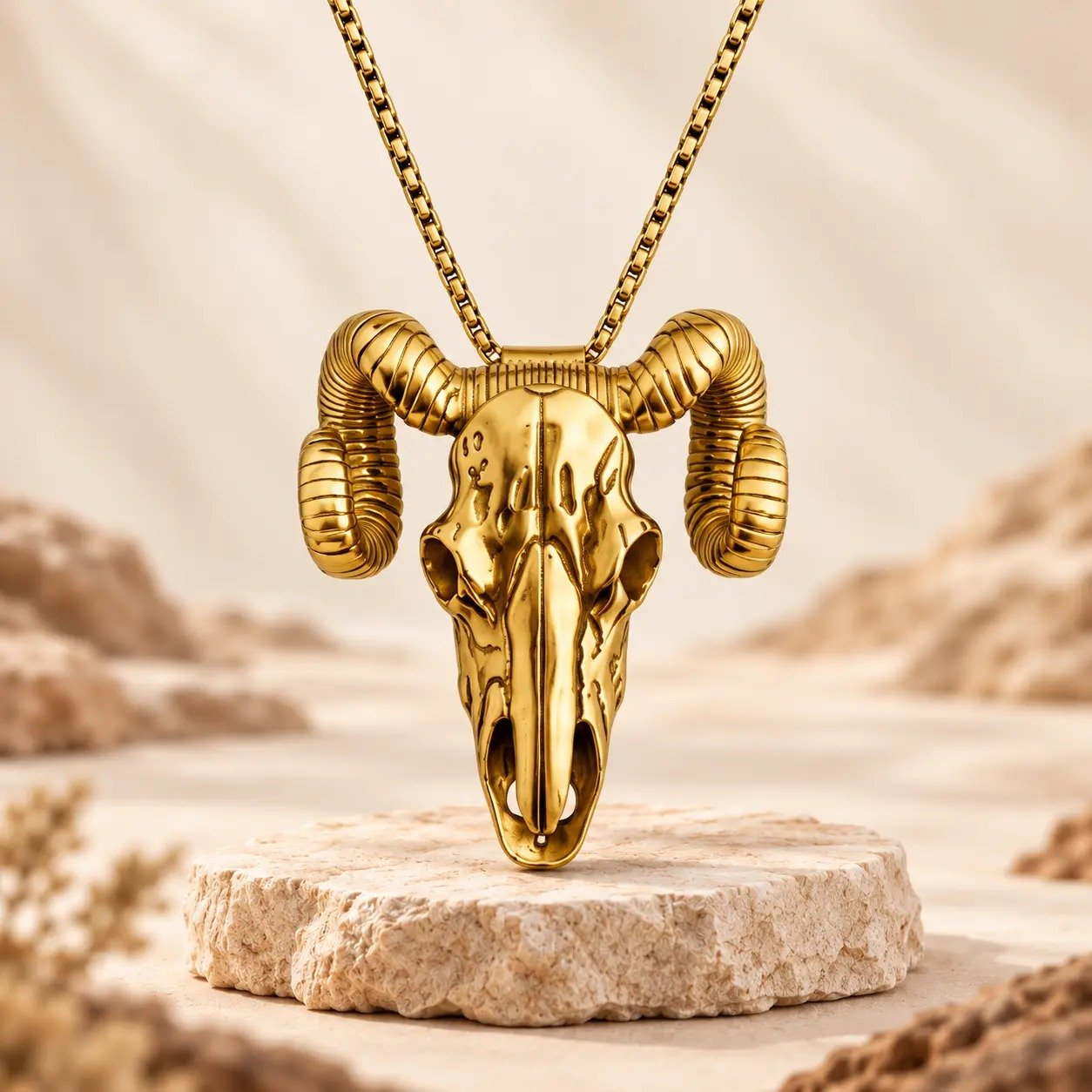 Gold Ram Skull