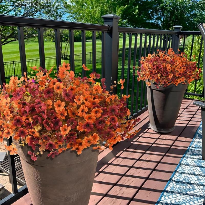 💐Colorful UV Resistant Fake Flower Bouquet 🌸 Decorative Artificial Floral Arrangement for Home, Garden, Party & Wedding Decor