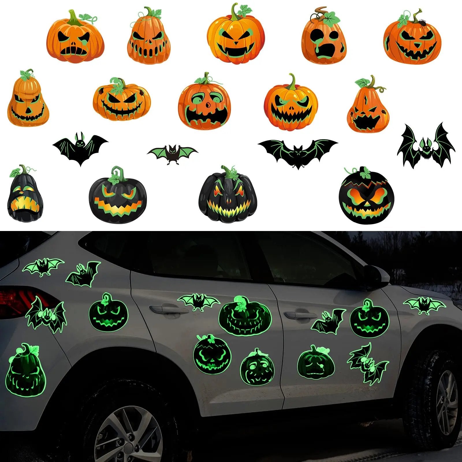 🎃🦇18 Pcs Glow Pumpkins and Bats