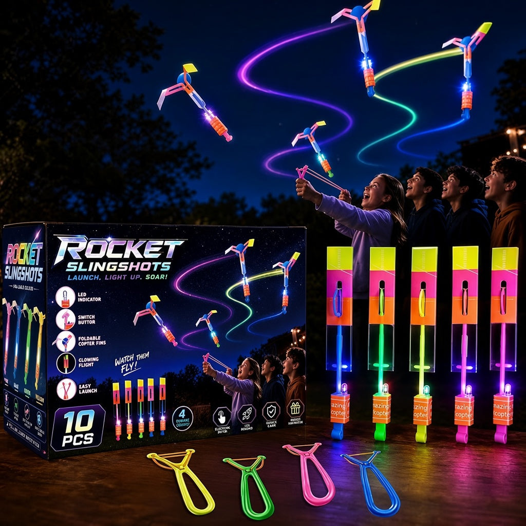 10PCS(5 Launchers + 5 Flying Helicopters)