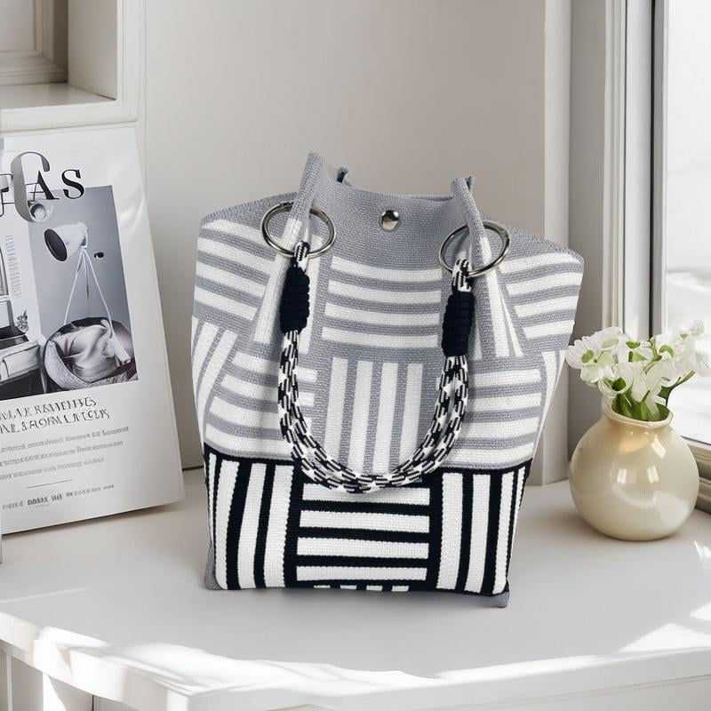 Black gray horizontal and vertical stripes