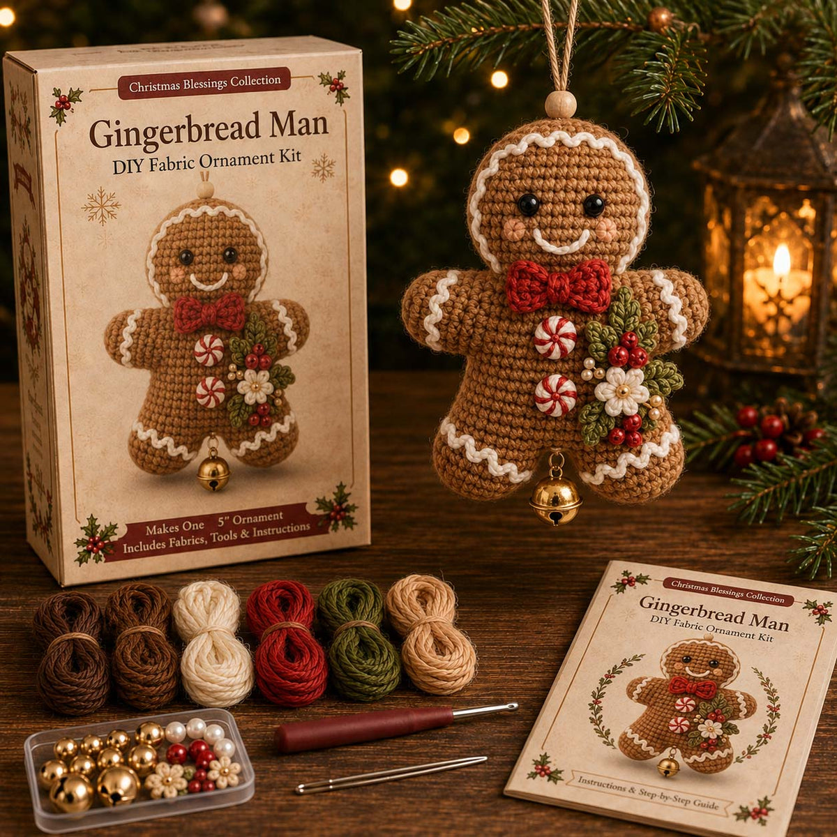 🎄 Christmas Character Fabric Ornament DIY Kit