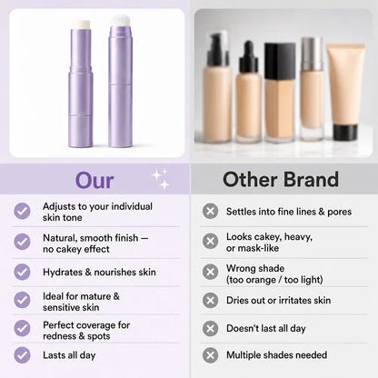✨ Korean 2-in-1 Color-Changing Foundation Stick™ – Seamless Coverage with Built-In Brush