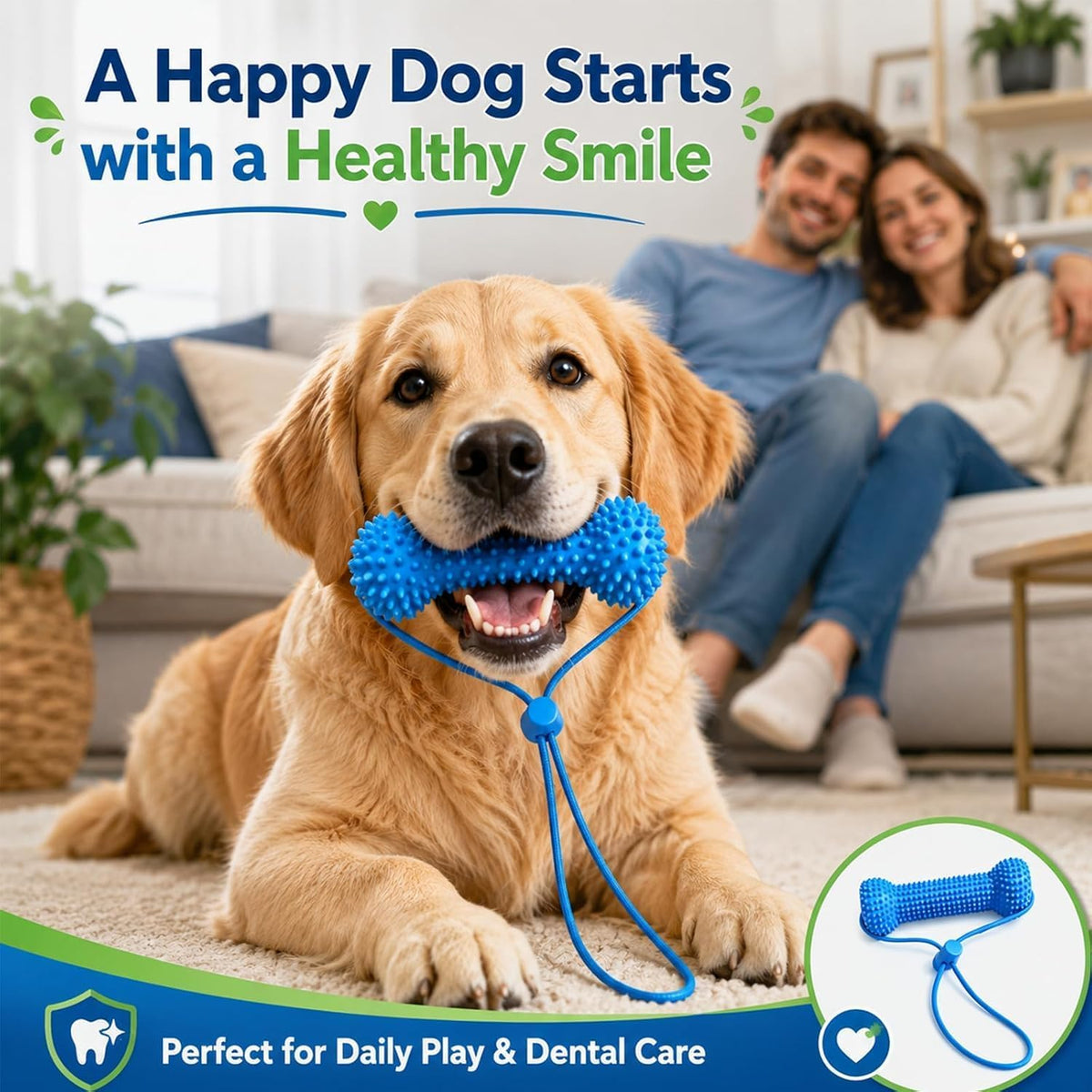 🦷 7-in-1 Dog Toothbrush Chew Toy – 360° Dental Cleaning, Plaque & Bad Breath Care