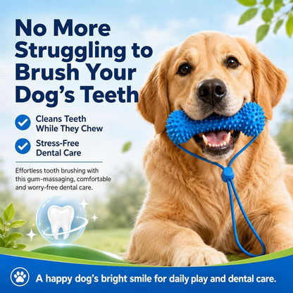 🦷 7-in-1 Dog Toothbrush Chew Toy – 360° Dental Cleaning, Plaque & Bad Breath Care