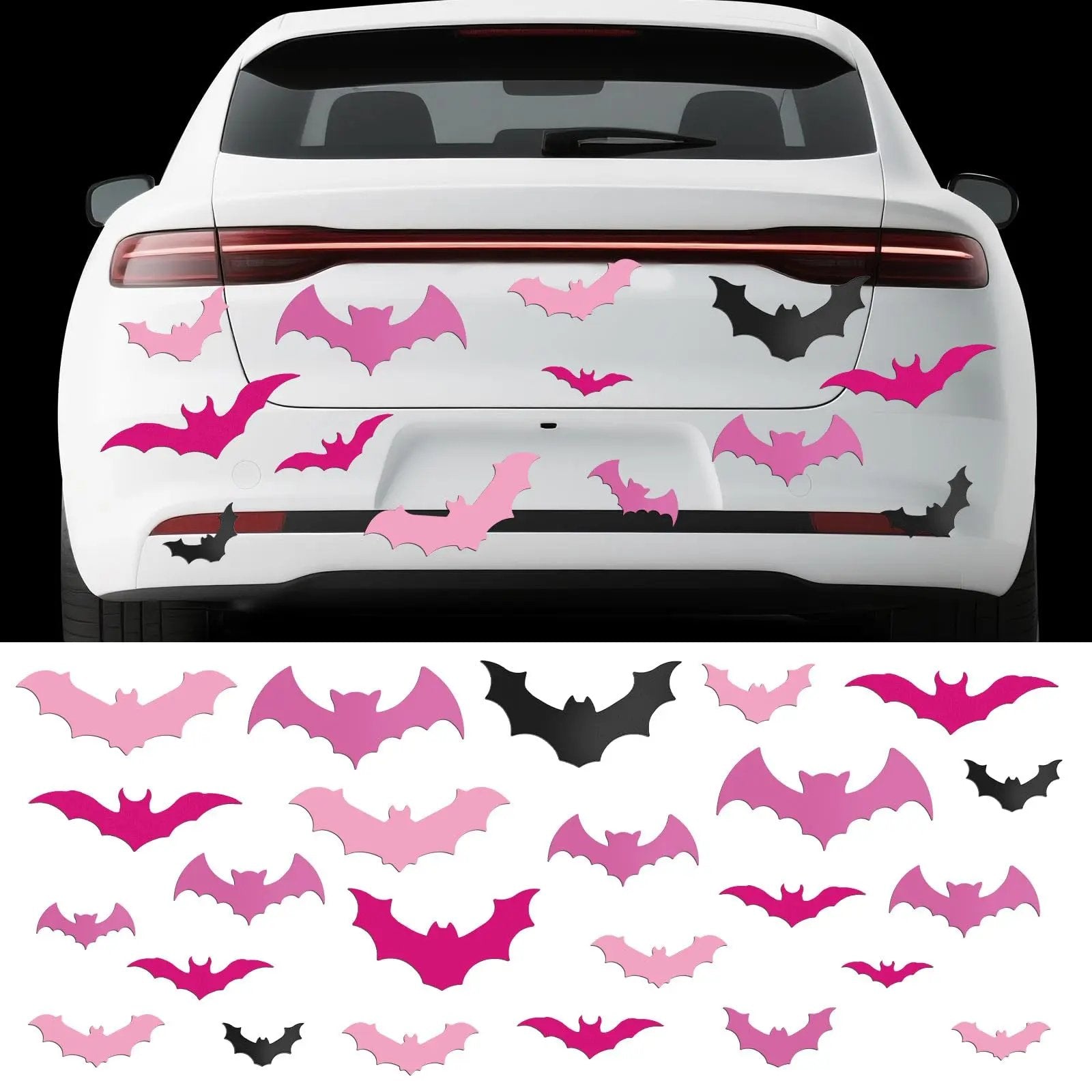 💗🦇28 Pcs Pink and Black Bats