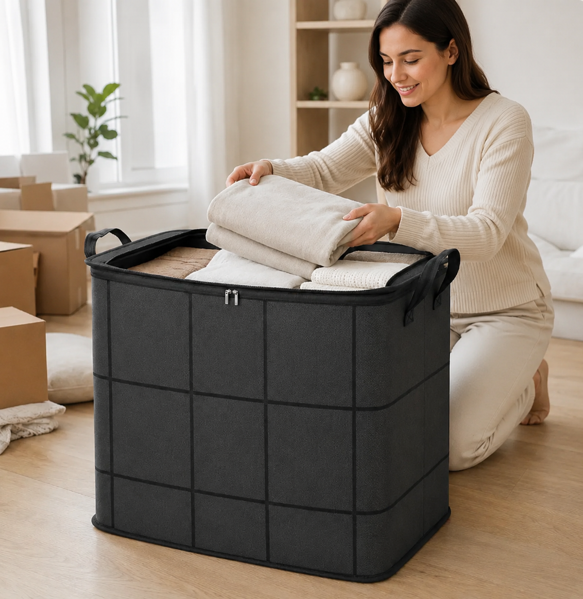 📦 Extra Large Moving & Storage Bag 🏠 | Heavy-Duty Zippered Organizer for Clothes, Bedding & More