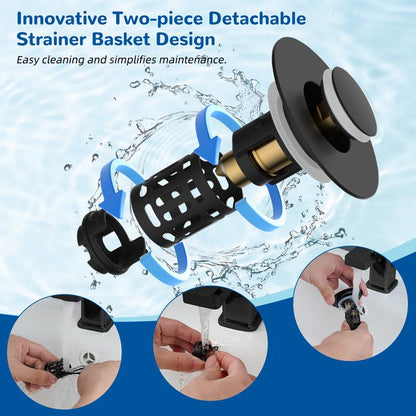 Upgraded 3 in 1 Bathroom Sink Drain Strainer
