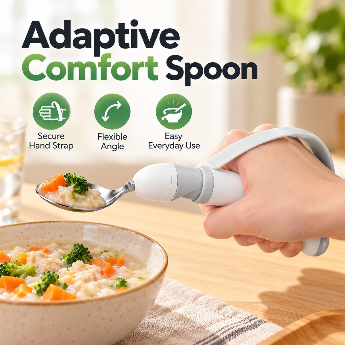 🥄 Adaptive Comfort Spoon™ – Helping Loved Ones Enjoy Mealtimes With Confidence
