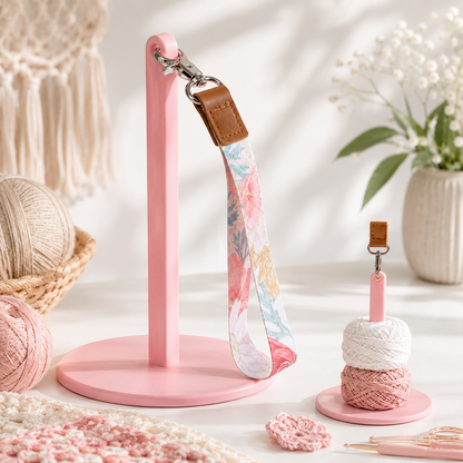 🔥Last Day 49% OFF - 🧶 Yarn Holder Set | Portable Standing Yarn Organizer With Floral Strap