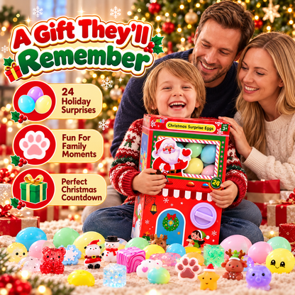 🎄 24-Day Christmas Squishy Surprise Calendar™ – 24 Mystery Eggs with Cute Squeeze Toys