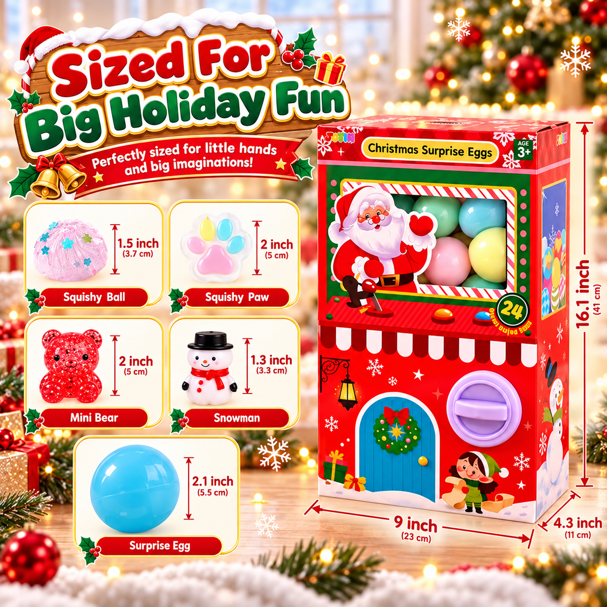 🎄 24-Day Christmas Squishy Surprise Calendar™ – 24 Mystery Eggs with Cute Squeeze Toys