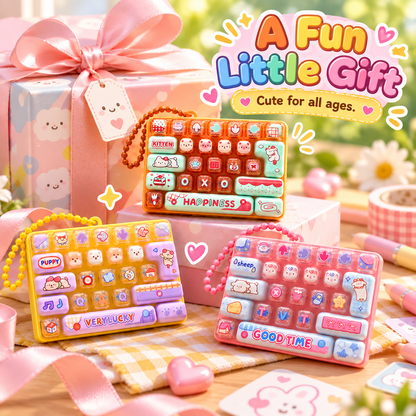 ⌨️ 26-Key Mini Fidget Keyboard Keychain™ – Cute Sensory Stress Relief Toy & Bag Charm