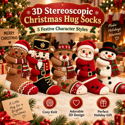 🎄 3D Christmas Hug Socks™ – The Cozy Holiday Gift That Brings Smiles & Warm Hugs