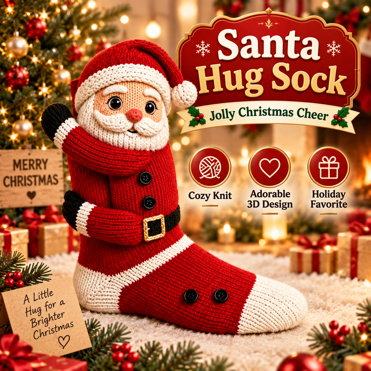 🎄 3D Christmas Hug Socks™ – The Cozy Holiday Gift That Brings Smiles & Warm Hugs