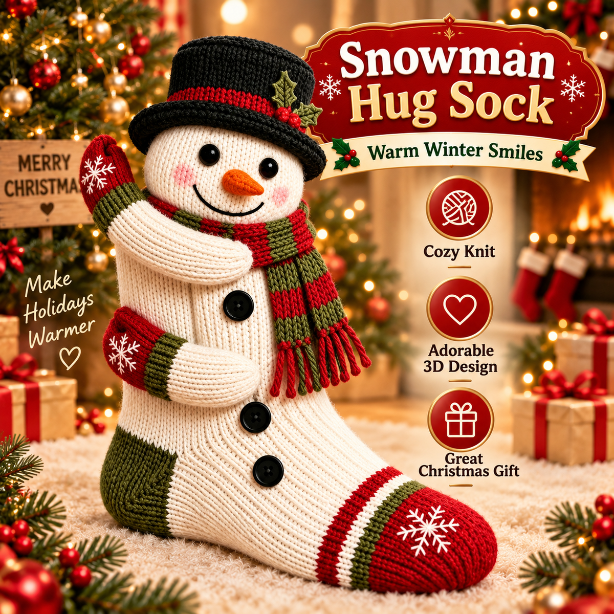 🎄 3D Christmas Hug Socks™ – The Cozy Holiday Gift That Brings Smiles & Warm Hugs