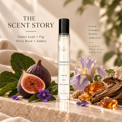 Premium Unisex Perfume Oil – Fresh Fig, Orris & Warm Amber