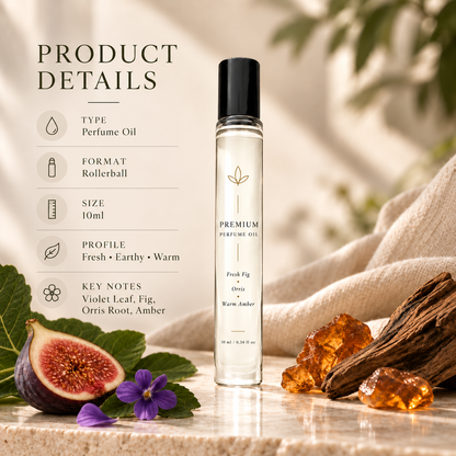 Premium Unisex Perfume Oil – Fresh Fig, Orris & Warm Amber