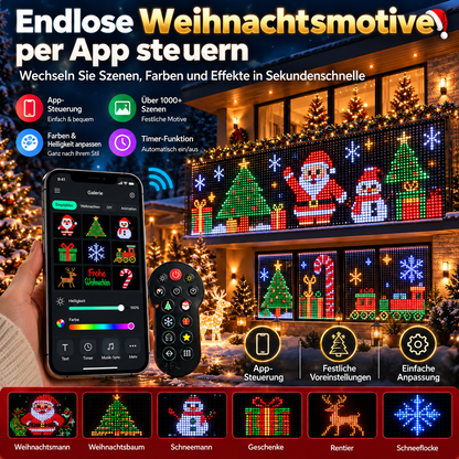 Smart RGB Pixel LED-Lichtervorhang – App-gesteuerte Weihnachts-Lichtshow