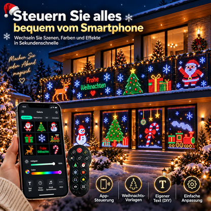 Smart RGB Pixel LED-Lichtervorhang – App-gesteuerte Weihnachts-Lichtshow