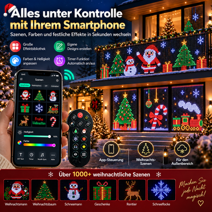 Smart RGB Pixel LED-Lichtervorhang – App-gesteuerte Weihnachts-Lichtshow