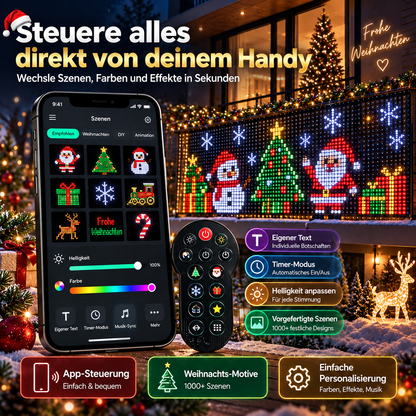 Smart RGB Pixel LED-Lichtervorhang – App-gesteuerte Weihnachts-Lichtshow