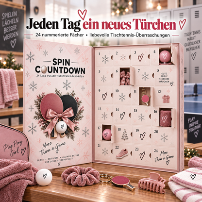24-Tage Tischtennis-Adventskalender – Geschenkbox mit 24 Überraschungen für Spieler & Fans