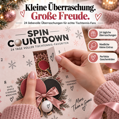 24-Tage Tischtennis-Adventskalender – Geschenkbox mit 24 Überraschungen für Spieler & Fans