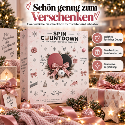 24-Tage Tischtennis-Adventskalender – Geschenkbox mit 24 Überraschungen für Spieler & Fans