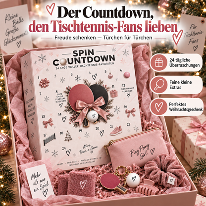 24-Tage Tischtennis-Adventskalender – Geschenkbox mit 24 Überraschungen für Spieler & Fans