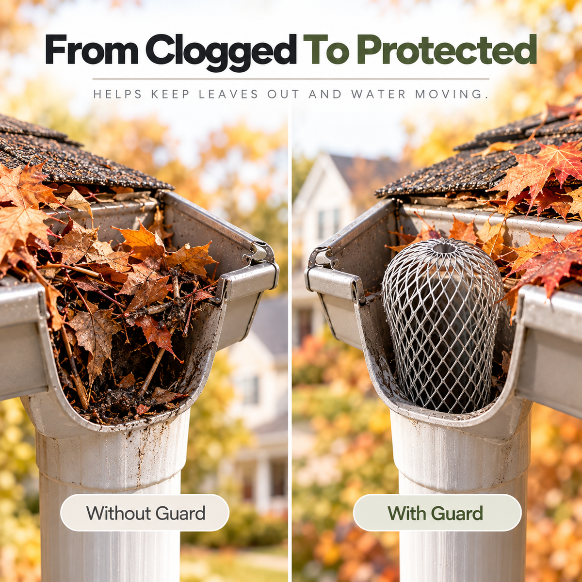 🍂 Expandable Gutter Guard – Keep Leaves Out & Water Flowing