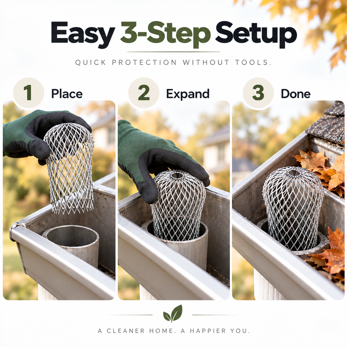 🍂 Expandable Gutter Guard – Keep Leaves Out & Water Flowing