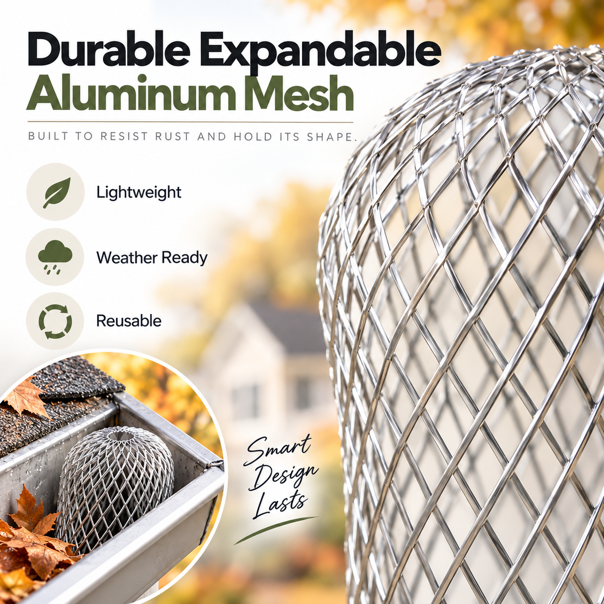🍂 Expandable Gutter Guard – Keep Leaves Out & Water Flowing