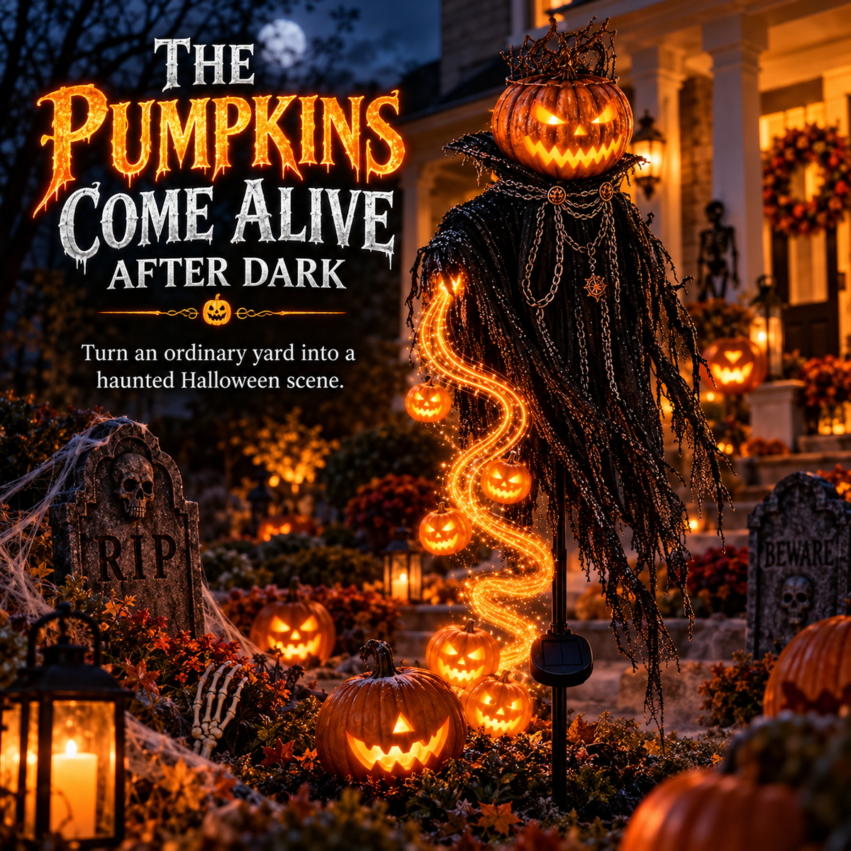 🎃 Halloween Pumpkin Soul Reaper™ Animated Garden Light – Bring Your Yard To Life After Dark