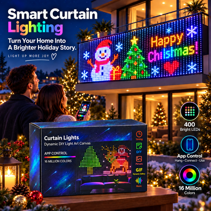 ✨ Turn Your Balcony Into A Giant LED Light Show! 🎄 Smart Animated Mesh Screen 🎆📱
