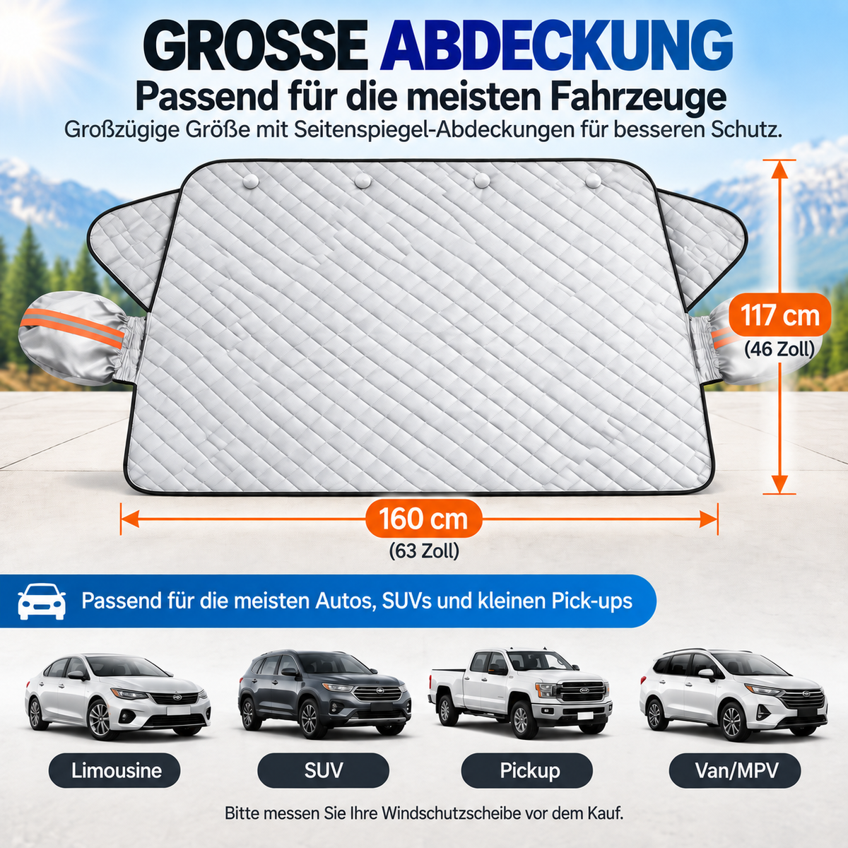 🚗 Magnetic Windshield Cover – All-Season Sun, Snow & Frost Protector for Cars, SUVs & Trucks