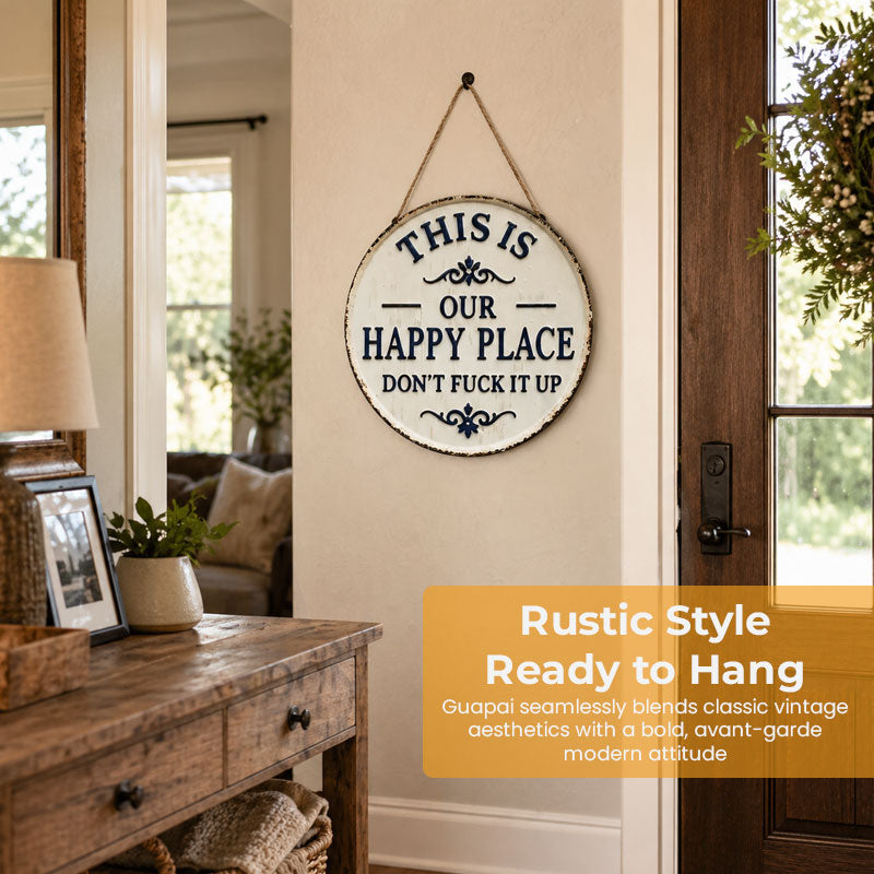 “This Is Our Happy Place” Hanging Sign