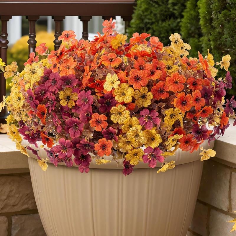 💐Colorful UV Resistant Fake Flower Bouquet 🌸 Decorative Artificial Floral Arrangement for Home, Garden, Party & Wedding Decor