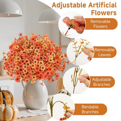💐Colorful UV Resistant Fake Flower Bouquet 🌸 Decorative Artificial Floral Arrangement for Home, Garden, Party & Wedding Decor