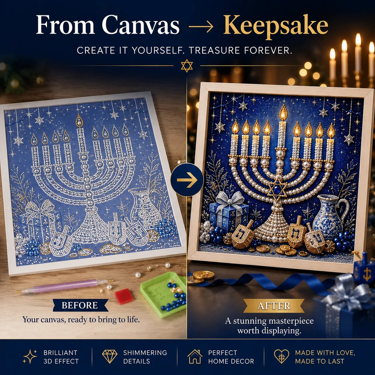 🎁Last Day 49% OFF - 🕎✨DIY Hanukkah Pearl Art Kit