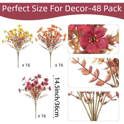 💐Colorful UV Resistant Fake Flower Bouquet 🌸 Decorative Artificial Floral Arrangement for Home, Garden, Party & Wedding Decor