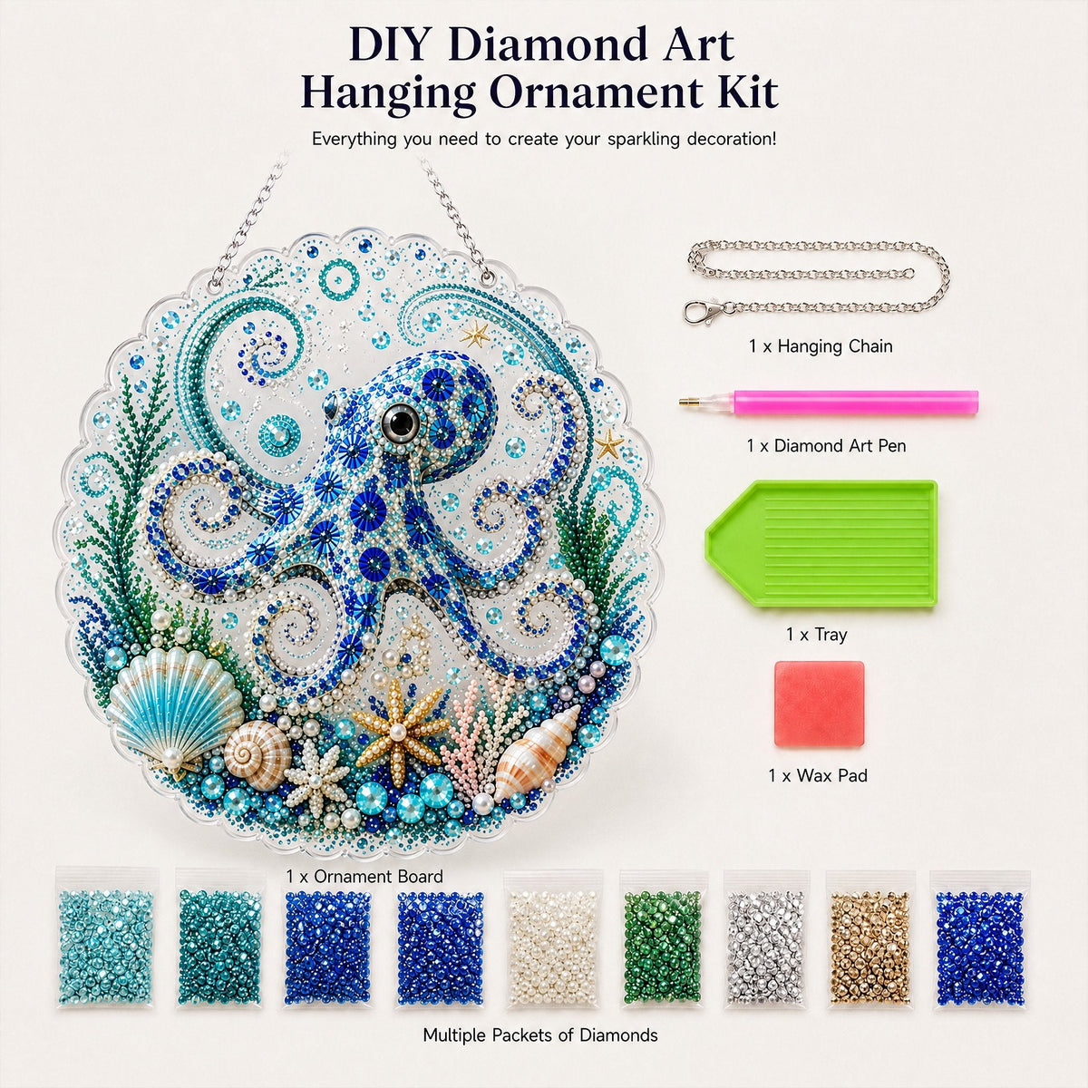 🔥BUY 3 GET 1 FREE  - 🌊✨Ocean Pearl Art DIY Hanging Ornament Kit