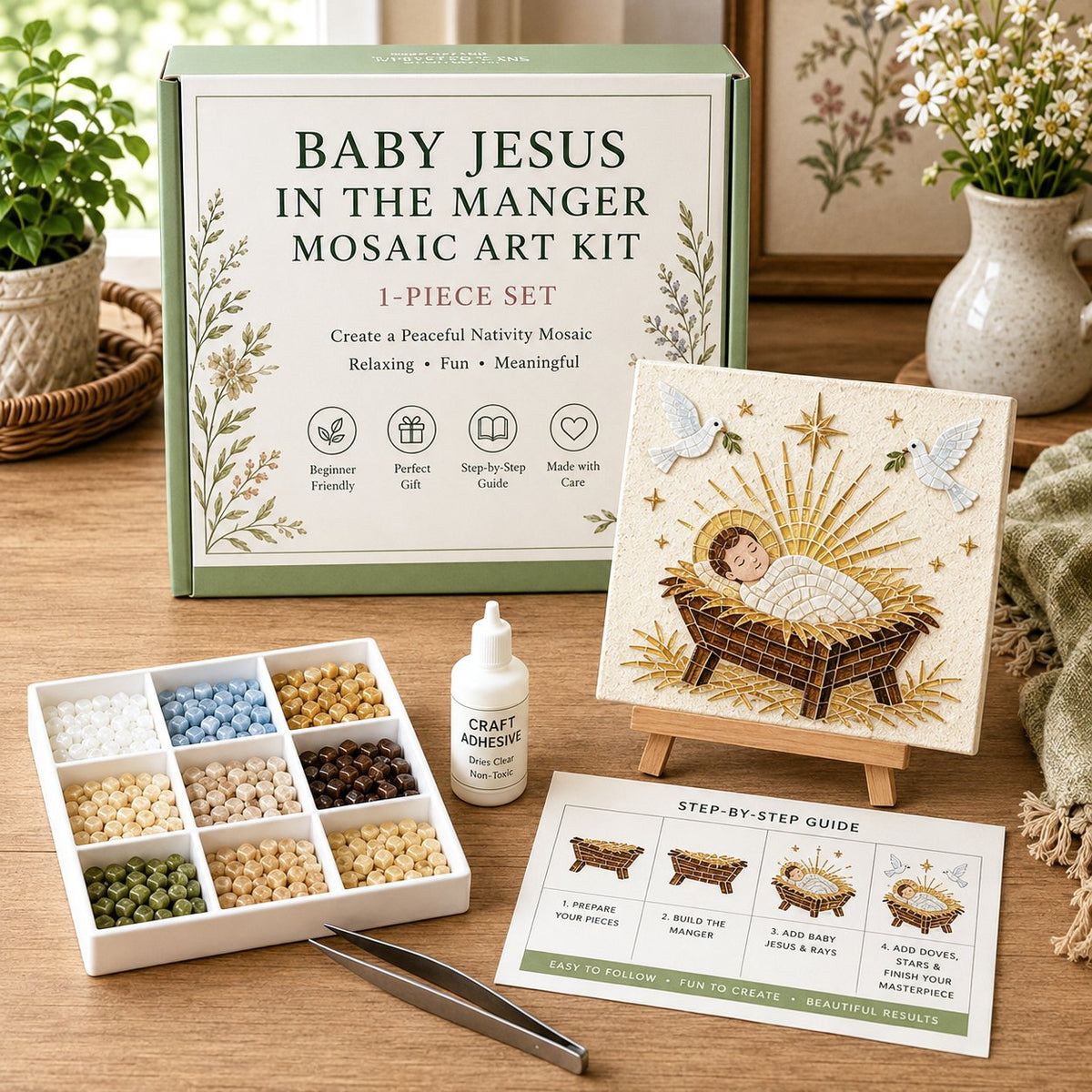 💥 LAST DAY 49% OFF - Nativity Sea Glass Art Kit