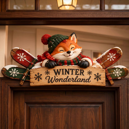 ❄️🎿 | Rustic Winter Mountain Cabin Door Frame Decor, Christmas Above-Door Wall Sign, Seasonal Porch Home Ornament