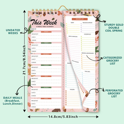 Handmade Bound Weekly Detachable Diet Plan Sheet