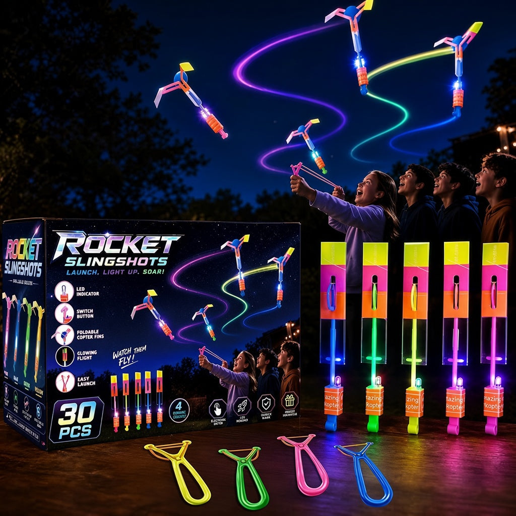 30PCS(15 Launchers + 15 Flying Helicopters)